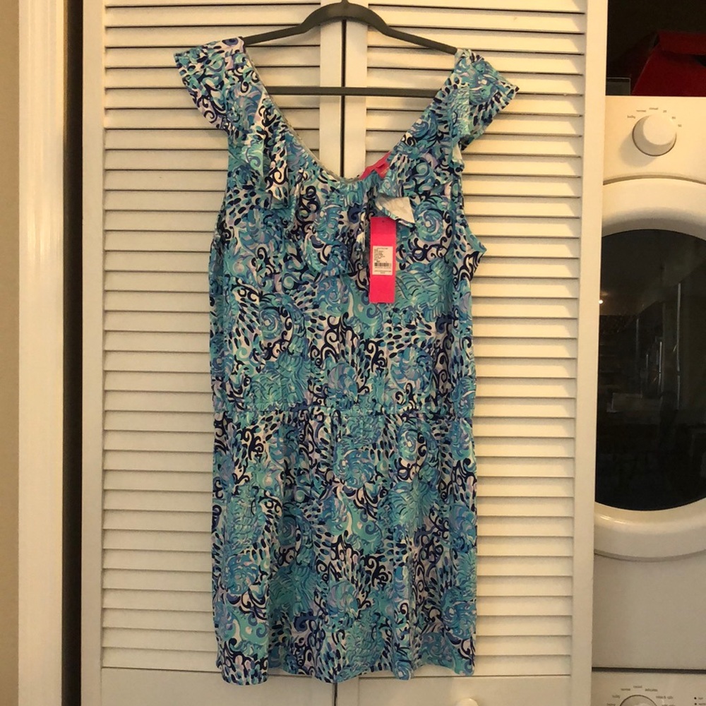 Lilly Pulitzer Alessa romper in light aqua spritz